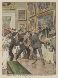 The Loss of a Work of Art, a Vandal Cuts and Ruins a Masterpiece at the Louvre Museum